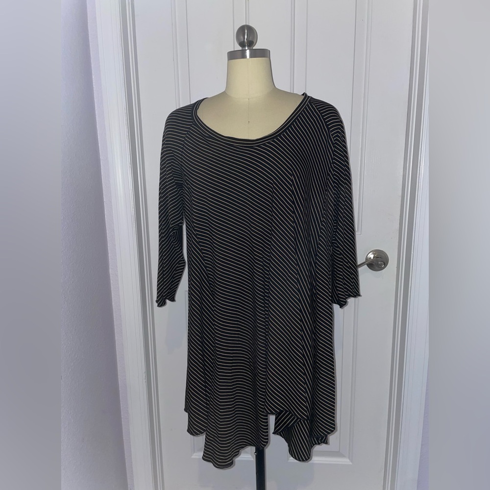Angelrox Black/Brown Striped Tunic Top